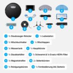 Saugroboter mit Wischfunktion / 4000Pa Saugkraft / Intelligente Reinigungsrouten / App-Steuerung / 150 Min. Laufzeit / Teppicherkennung / Einfache Wartung / Alexa & Google kompatibel – Bild 7