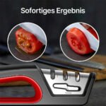 Profi Messerschärfer mit 3-Stufen / Zusätzliche Funktion für Scheren / Manueller Messerschleifer für Entgraten, Formen, Grobschliff, Schärfen, Honen und Polieren / Schleifstein, Rollschleifer, Wetzstahl - Image 3