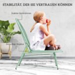 3-Piece Set Made of Steel Weatherproof Garden Furniture Set, Balcony Furniture Set, Green - Image 5
