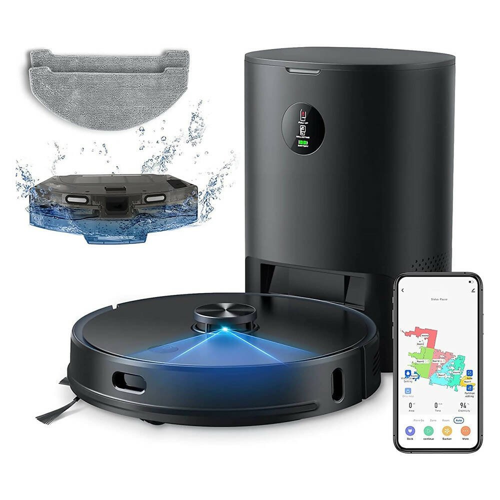 eI5CBsdAtN Saugroboter 6 Pro mit Absaugstation / 3.5L Staubbehälter / 250 Minuten Laufzeit / 4000PA / Intelligente Routenführung mit Lidar – Bild 1