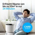 Luftreiniger mit 6-Stufen-HEPA-Filterung / Leiser Betrieb / Intelligenter Auto-Modus / Ozonfreie Luftqualität / 360° Luftzirkulation / Anpassbarer Timer / Filteraustausch-Erinnerung - Image 2