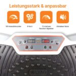 Vibrationsplatte mit 12 Programmen und 99 Intensitätsstufen für effizientes Training / Fitnessplatte inkl. Fernbedienung und 2 Widerstandsbändern / Fett verlieren und Fitnesstraining von Zuhause mit Vibrationsgerät - Image 2