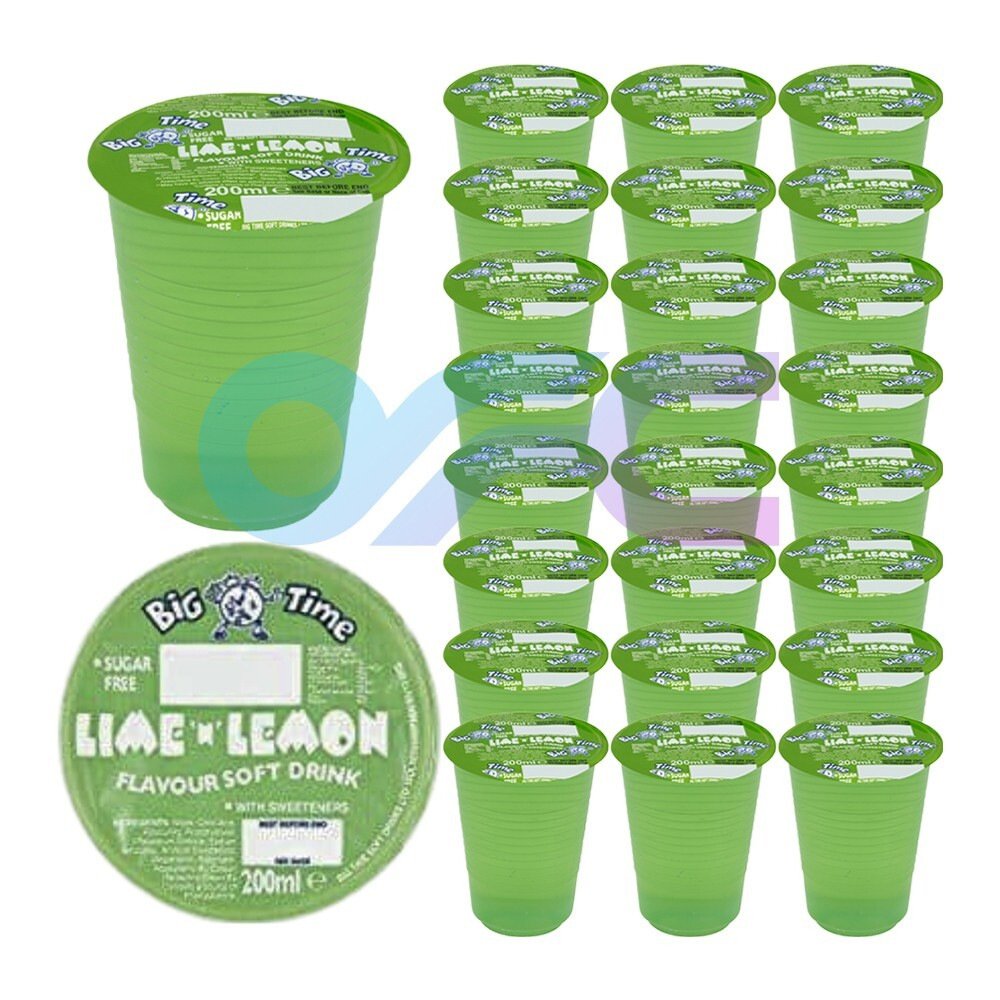 Big Time Lime & Lemon zuckerfreie Cup Drinks, 24 Becher mit je 200 ml