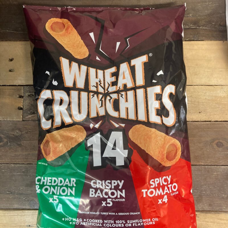 Wheat Crunchies Sortiment Multipack 14 x 20 g mit Cheddar & Onion, Crispy Bacon und Spicy Tomato